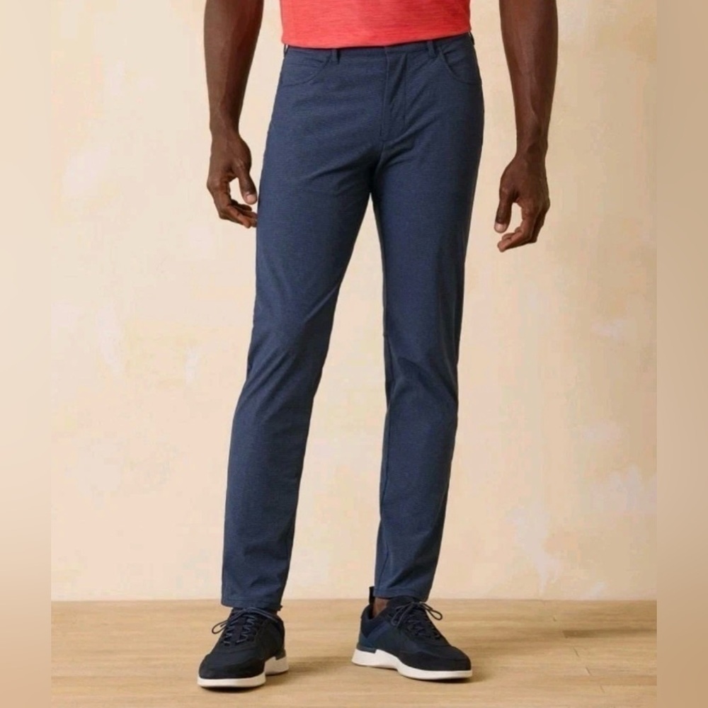 Tommy Bahama Pants Mens 40x36 Blue Performance Golf Casual Textured Chino Travel
